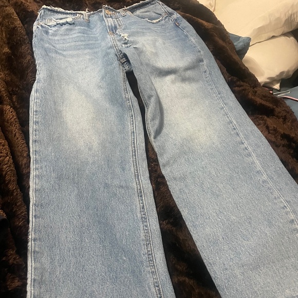 VERVET BY FLYING MONKEY Denim - Vervet distressed raw hem wide leg jeans